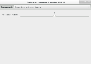 Status Area Horizontal Spacing - konfiguracja