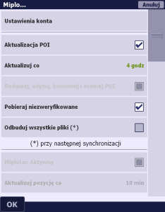 Okno - Ustawienia Miplo