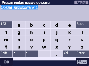 Okno - Proszę podać nazwę obszaru