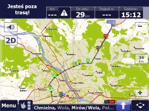Znaleziony POI dla opcji Przy trasie