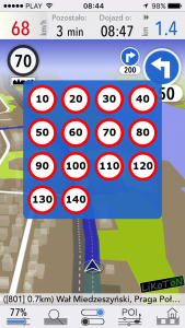 Uzupełnienie mapy - Ograniczenie prędkości