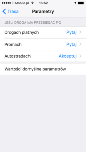 Menu Parametry Menu Parametry
