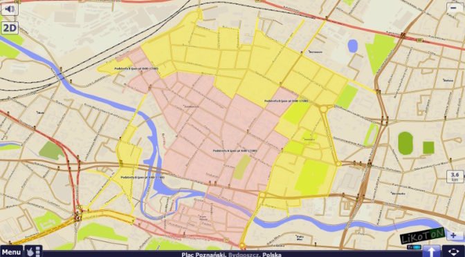 Bydgoska Strefa Płatnego Parkowania w AutoMapie dla systemu Windows