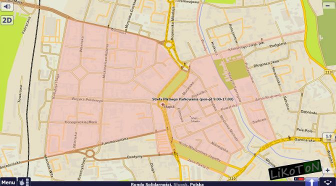 Słupska Strefa Płatnego Parkowania w AutoMapie dla systemu Windows