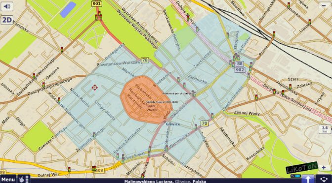 Gliwickie Strefy Płatnego Parkowania w AutoMapie dla systemu Windows