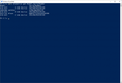 Model i numer seryjny dostępnych dysków