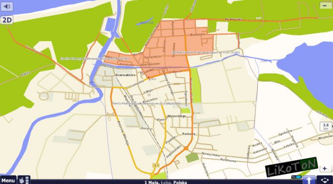 Strefa Płatnego Parkowania w Łebie w AutoMapie dla systemu Windows