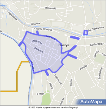 Cieszyn Strefa Płatnego Parkowania mapa Targeo