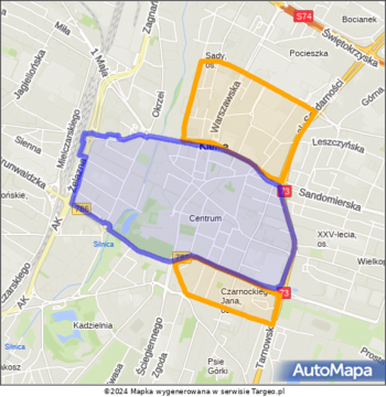 Kielce Strefa Płatnego Parkowania na mapie Targeo