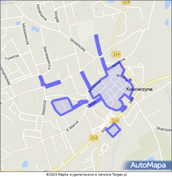 Kościerzyna Strefa Płatnego Parkowania na mapie Targeo Kościerzyna Strefa Płatnego Parkowania na mapie Targeo