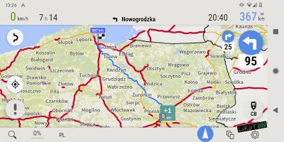 AutoMapa dla Android - Przebieg trasy po zmianie limitów prędkości AutoMapa dla Android - Przebieg trasy po zmianie limitów prędkości