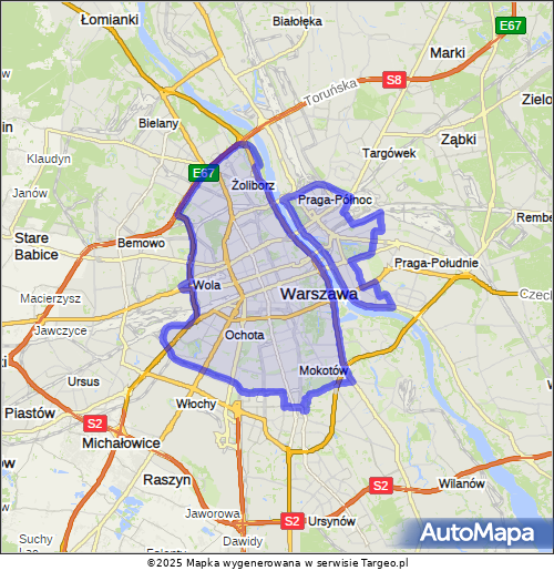 Warszawa – Strefa Płatnego Parkowania Niestrzeżonego