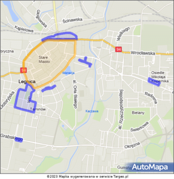 Legnica Strefa Płatnego Parkowania na mapie Targeo