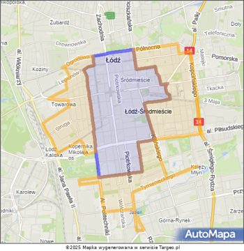 Łódź Strefa Płatnego Parkowania na mapie Targeo
