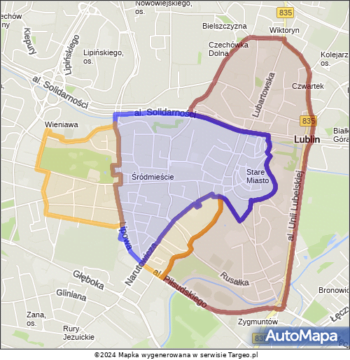 Lublin Strefa Płatnego Parkowania na mapie Targeo Lublin Strefa Płatnego Parkowania na mapie Targeo