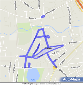Płońsk Strefa Płatnego Parkowania mapa Targeo