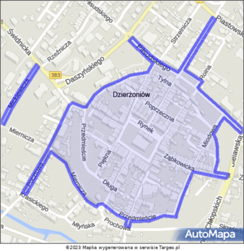 Dzierżoniów Strefa Płatnego Parkowania na mapie Targeo