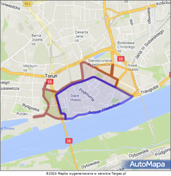 Toruń Strefa Płatnego Parkowania na mapie Targeo