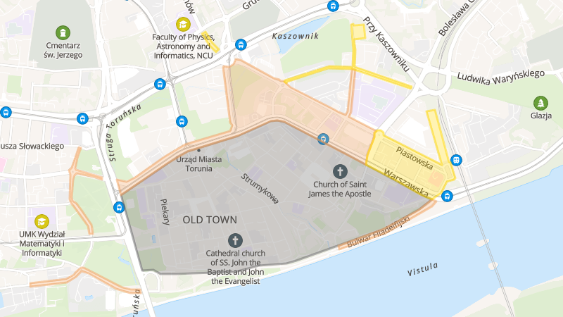 uMap Toruń Strefa Płatnego Parkowania
