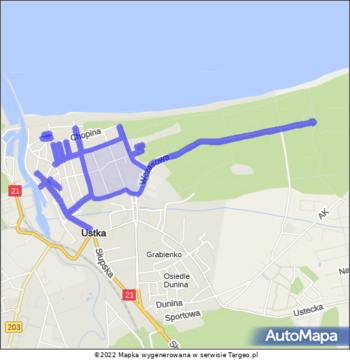 Ustka Strefa Płatnego Parkowania mapa Targeo