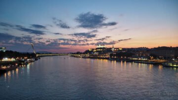 Bratysława - Dunaj o zachodzie słońca