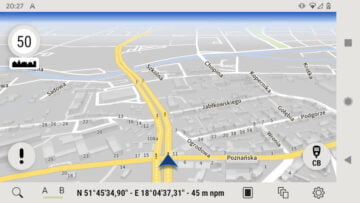 AutoMapa Android - Wskazanie współrzędne geograficzne i wysokość