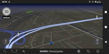 AutoMapa Android - zestaw kolorów mapy - Granatowa
