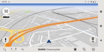 AutoMapa Android - zestaw kolorów mapy - Żywe kolory