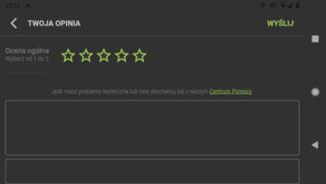 AutoMapa Android Okno Twoja opinia