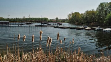 Chełmża Kładka na jeziorze Chełmżyńskim