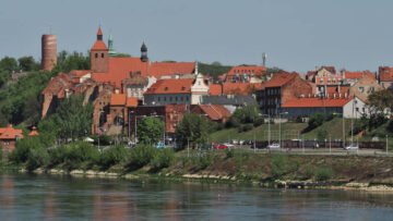 Grudziądz Widok z mostu na Stare Miasto