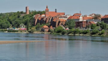 Grudziądz Widok z mostu na Stare Miasto