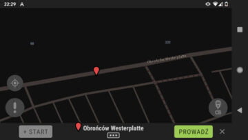 AutoMapa Android Opcje dla punktu z mapy