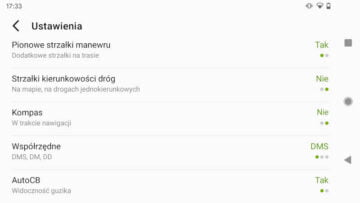 AutoMapa Android Ustawienia - Widoczne elementy AutoMapa Android Ustawienia - Widoczne elementy