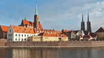 Wrocław - Widok na Ostrów Tumski z Wyspy Piasek