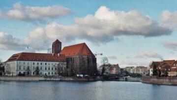 Wrocław Widok na Wyspę Piasek z Bulwaru Ksawerego Dunikowskiego