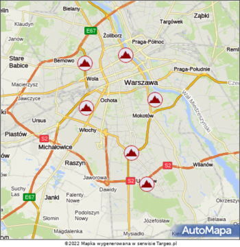 Korona Warszawy na mapie Targeo