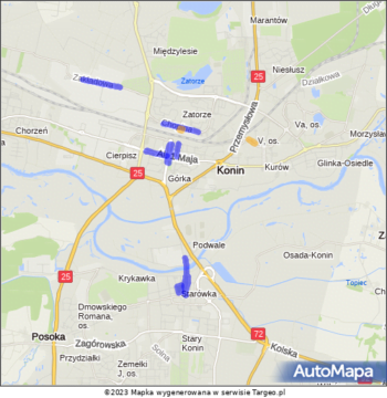 Konin Strefa Płatnego Parkowania na mapie Targeo
