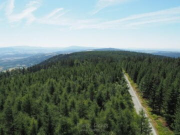 Widok z wieży widokowej na Jagodnej