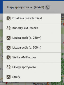 AutoMapa Geoanalytics - wybór kolekcji