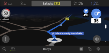 AutoMapa Android 7.17 - kontrolka dźwieki