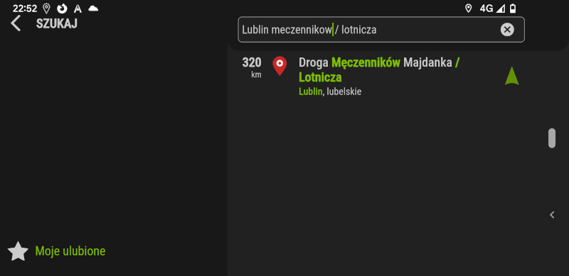 Jak znaleźć skrzyżowanie w AutoMapie 7.18 dla Android